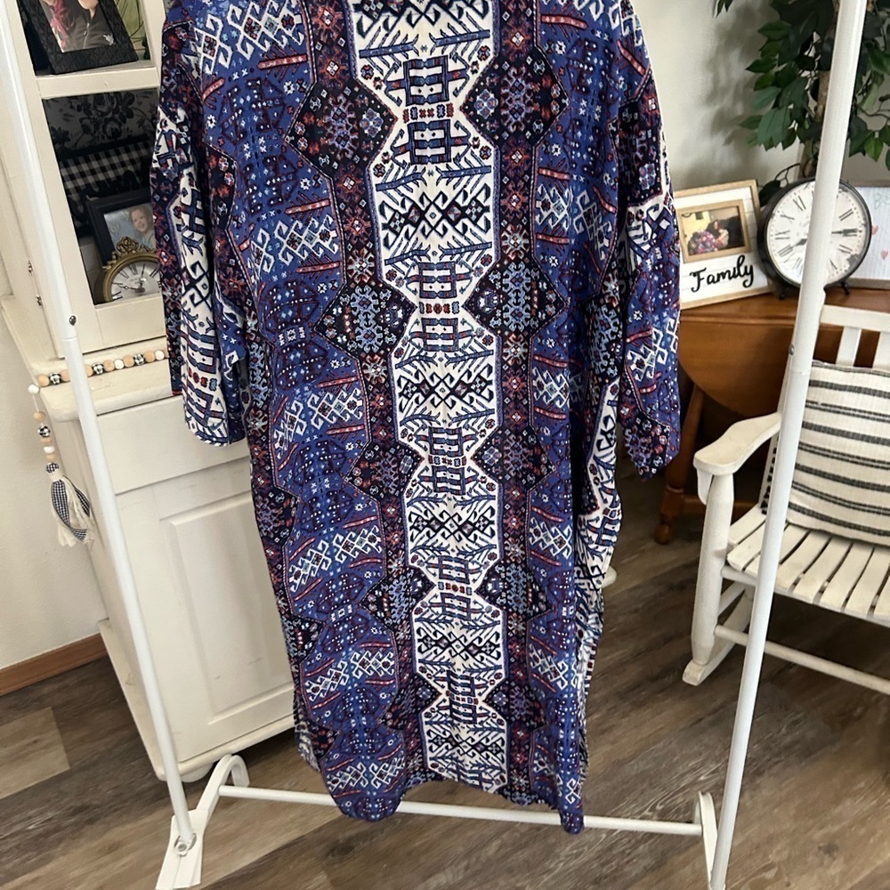 NWT medium bohemian long line open front kimono sides slits - Picture 3 of 7